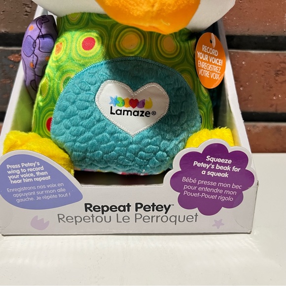 New Lamaze Repeat Petey Repeats Words, Record Your Voice Parrot Plush Tomy - Picture 10 of 10